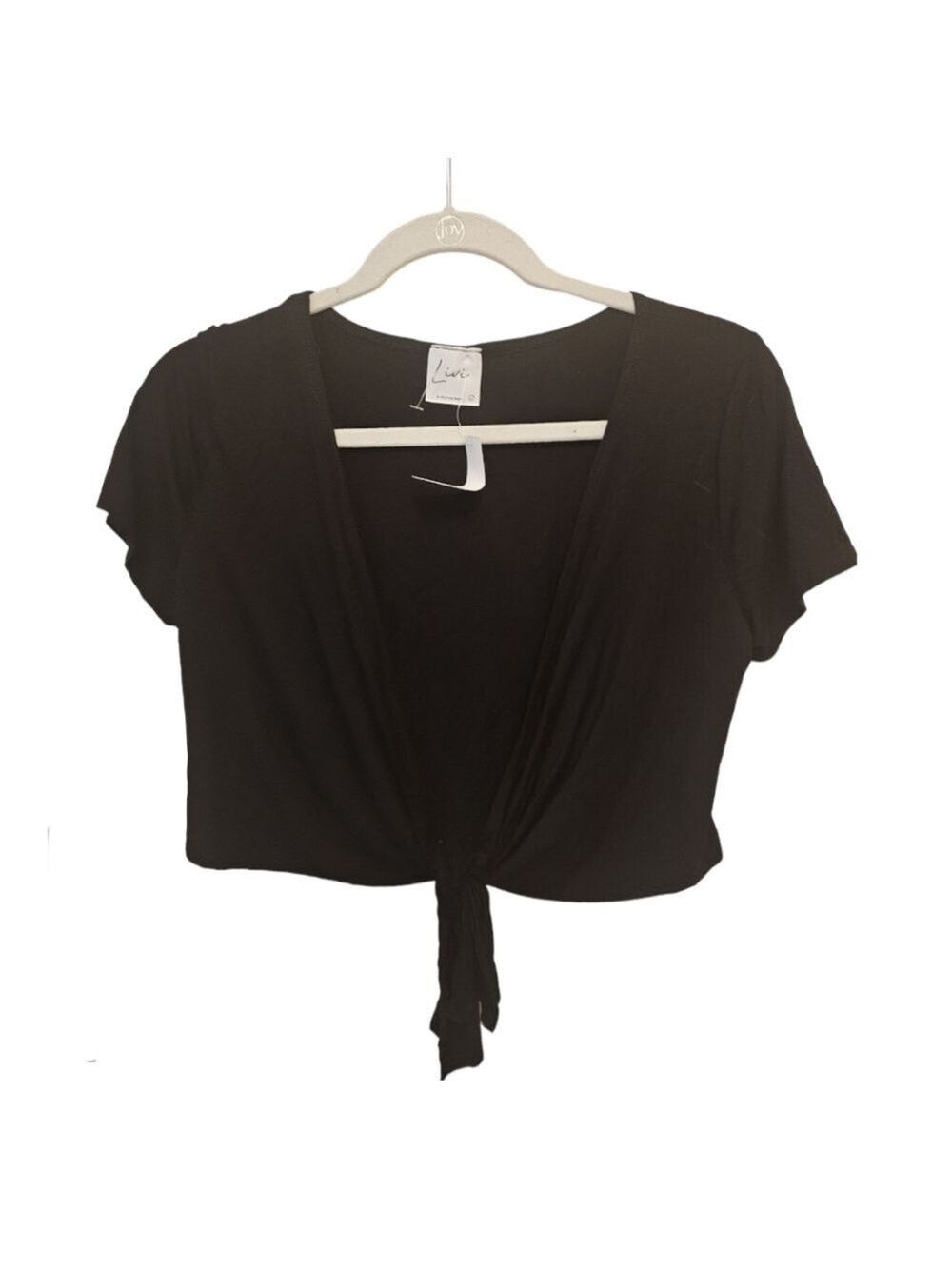 NWT Livi by Olivia Rae Black Tie Front Crop Top